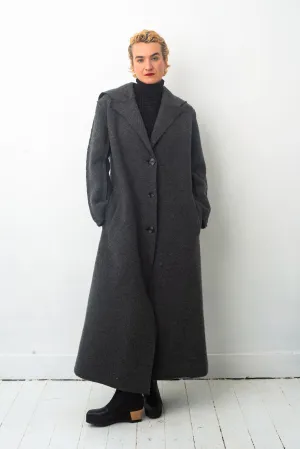 Comme des Garçons 90’s long grey boiled wool coat