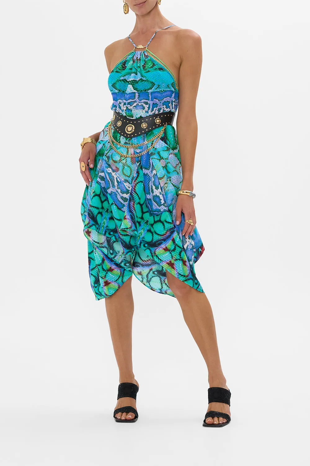 GATHER NECK HARDWARE MAXI DRESS LAND OF WONDER