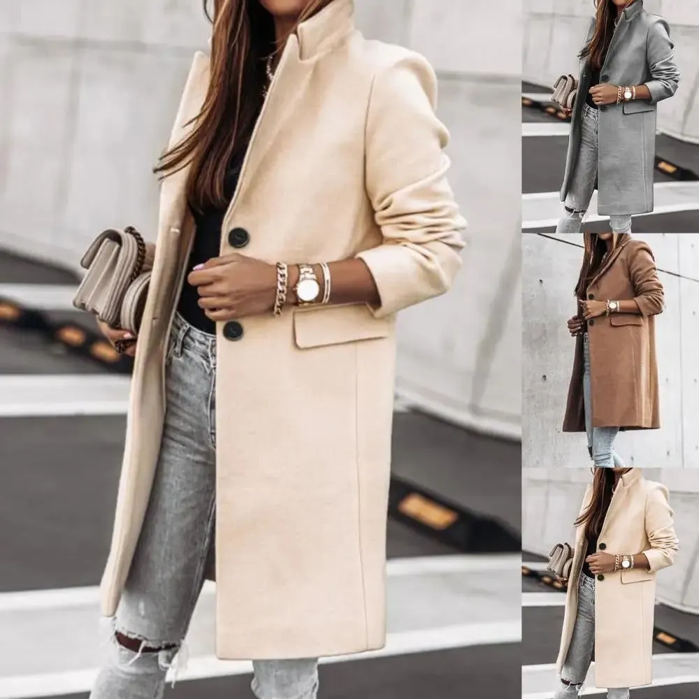 Ivyshape | Classic Mid-Length Coat for Women
