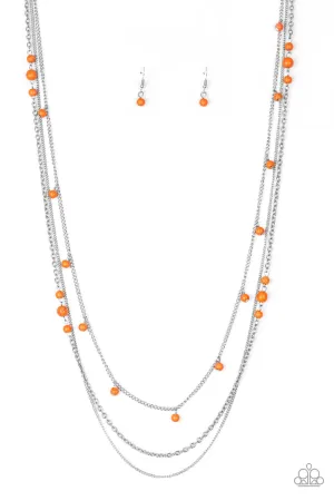 Laying The Groundwork - Orange Necklace - Paparazzi Accessories