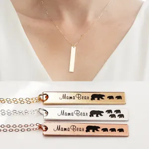 Mama Bear Vertical Bar Necklace - CG262N. Starts at