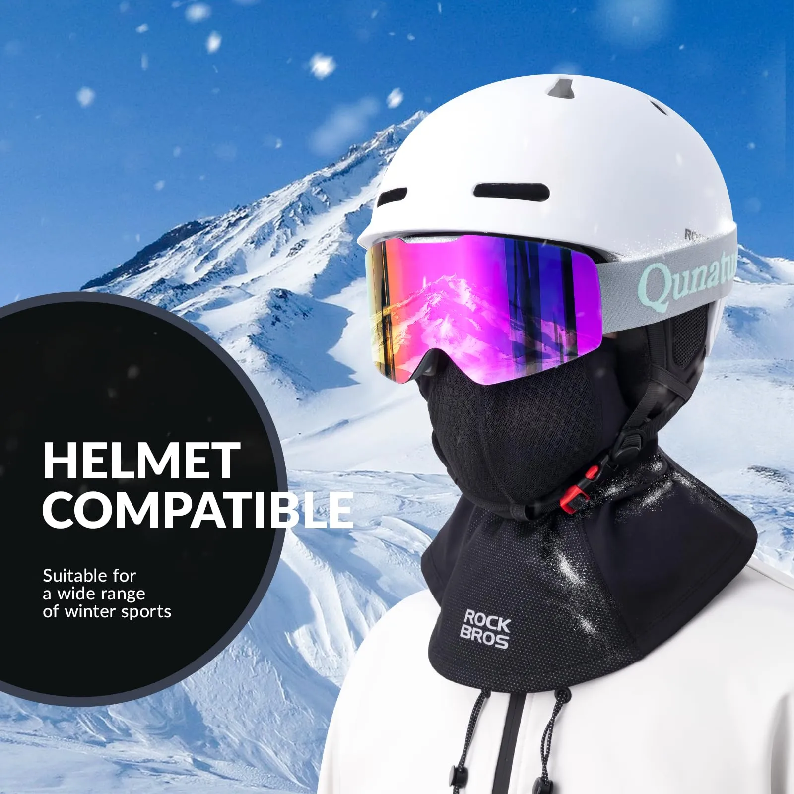 ROCKBROS Balaclava Windproof Thermal Scarf Ski Mask for Men Winter Neck Warmer