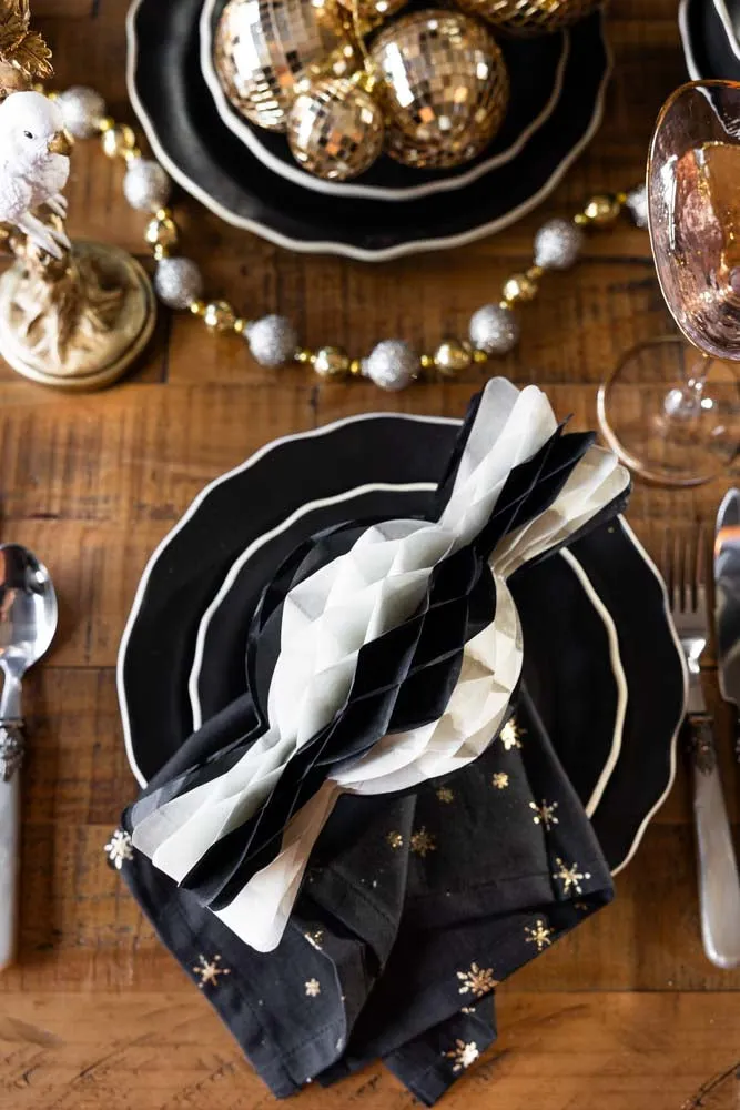 Set Of 3 Black & White Honeycomb Sweets