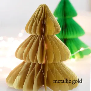 Shimmery  / metallic color tissue  paper honeycomb -  Christmas tree